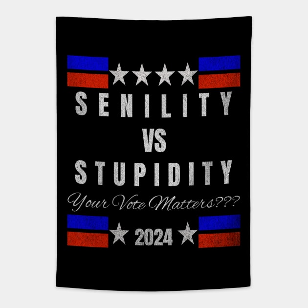 Senility versus Stupidity: 2024 Election Tapestry by Twisted Teeze 