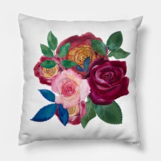 Rose Jewels vintage bouquet Pillow