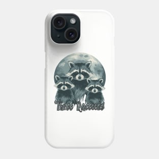 Three Raccoons Vintage Retro Moon Phone Case