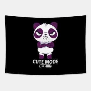 Cute mode off, funny mad panda graphic, mama bear humor cartoon, Men Women Tapestry