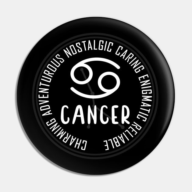 Cancer Sign Pin by LetsBeginDesigns