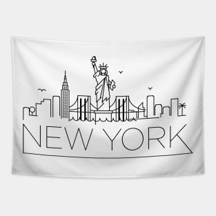 New York Minimal Skyline Tapestry