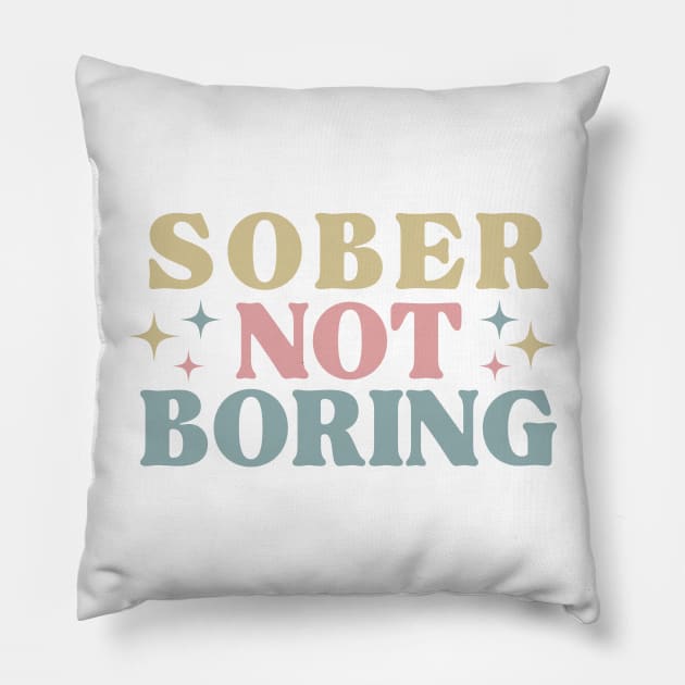 Sober Not Boring Pastels Pillow by SOS@ddicted