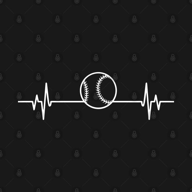 Baseball heartbeat - Cool Funny Baseball Lover Gift by DnB