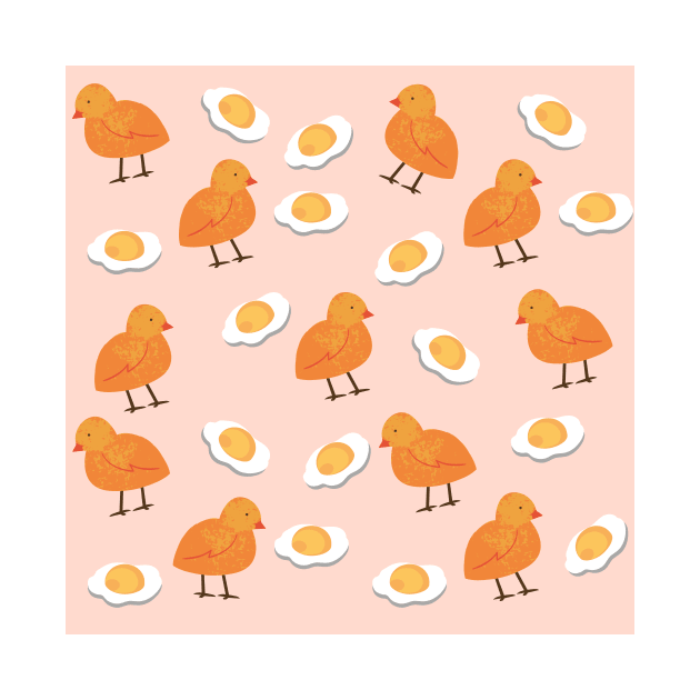 Cute Chicken and Egg Yolk Nursery Pattern by CONCEPTDVS