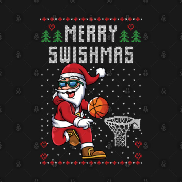 Disover Merry Swishmas Basketball Sports Player Funny Christmas - Basketball Christmas - T-Shirt