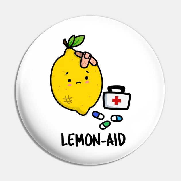 Lemon Aid Cute Lemon Pun Pin by punnybone