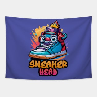 Colorful Cute Sneaker Head Design Tapestry