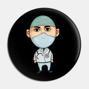 Medical Doctor Illustration T-Shirt Pin