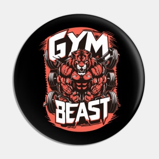 Ferocious Gym Beast Weightlifting Workout Design Pin