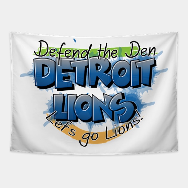 NFL Detroit vs Everybody Tapestry by ASHER