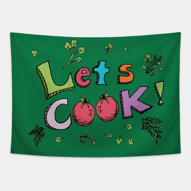 Lets Cook Tapestry by SWON Design