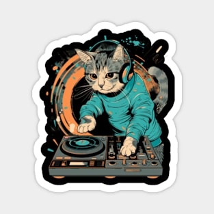 Rocking with Cat DJ Magnet