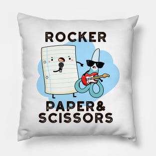 Rocker Paper And Scissors Funny Game Pun Pillow