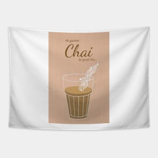 Ek Garam Chai - Indian Typography | Desi Art | South Asian Housewarming Gift Tapestry