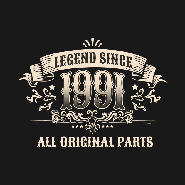 Retro Vintage Birthday Legend Since 1991 All Original Parts by star trek fanart and more