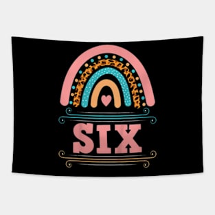 Kids Six Years Old Rainbow 6Th Birthday Girls Tapestry