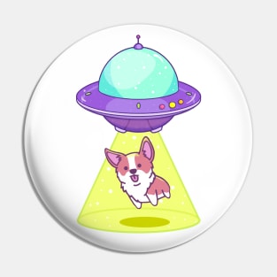 Dog Abduction - Alien Spaceship Pin