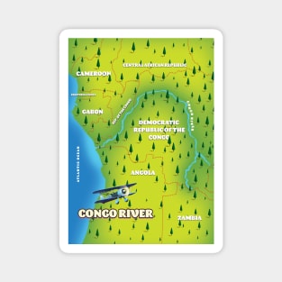 Congo River Map Magnet