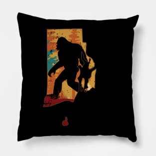 Bigfoot Retro Vintage Sasquatch Rhode Island Pillow