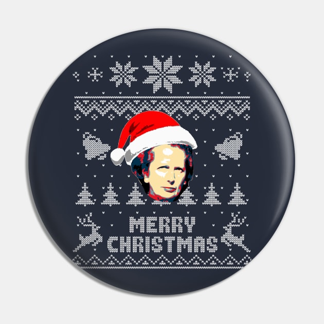 Margaret Thatcher Merry Christmas Pin by Nerd_art