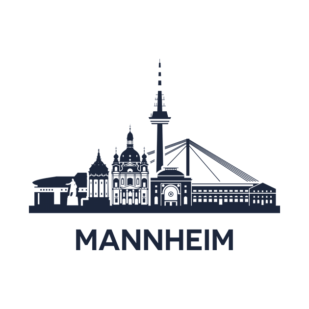 Skyline emblem of Mannheim, city in the southwestern part of Germany by yulia-rb