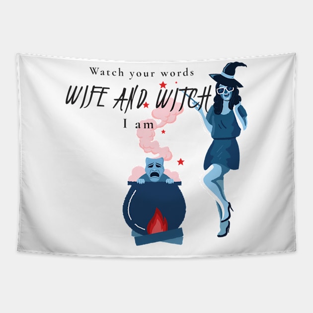 Witch and wife I am Tapestry by MGRCLimon