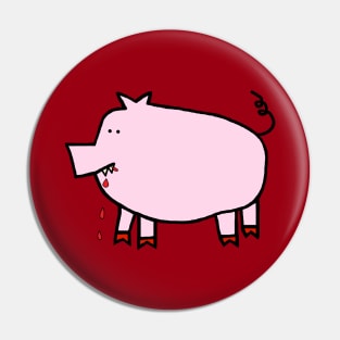 Animals with Sharp Teeth Pink Pig Pin