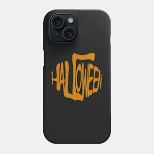 Halloween lettering in a pumpkin-shaped logotype Phone Case