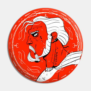 Red Viking Warrior Portrait Pin