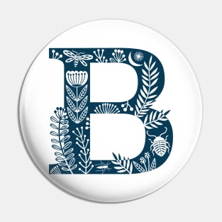 Letter B navy Pin