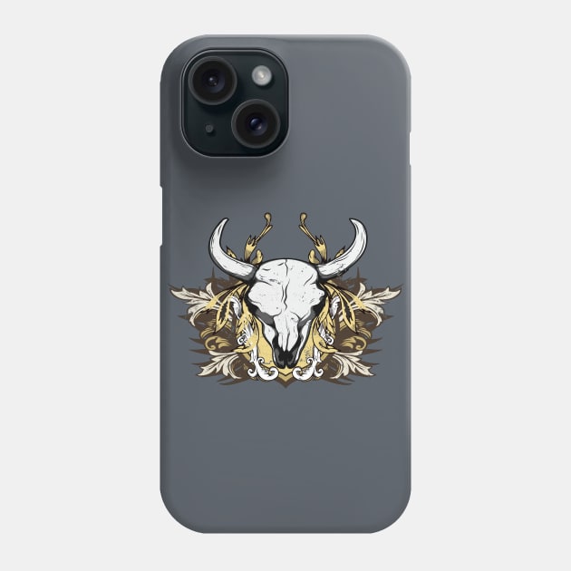 Cool Bull Skull Phone Case by ddtk