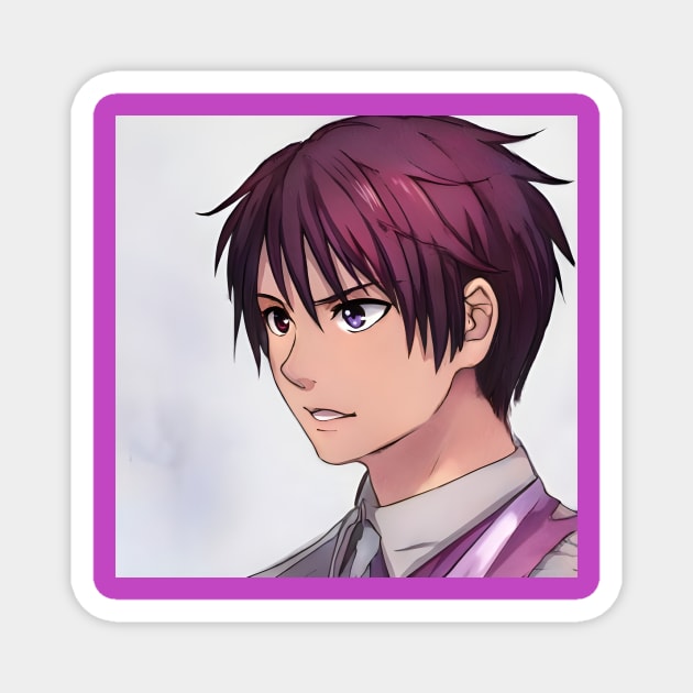 Pink Hair Anime Boy Magnet by animegirlnft