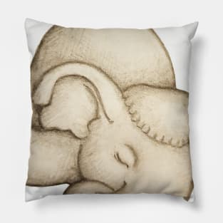 Sleepy Baby Elephant Pillow