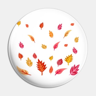 Fall Warm and Bright Leaves Pattern Pin