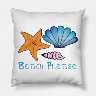 Beach please seashells and starfish Pillow