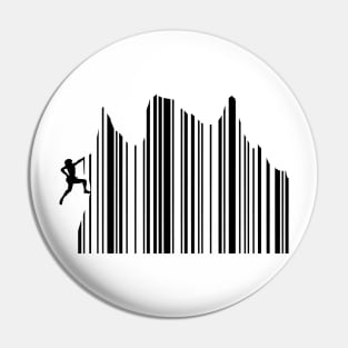 Climbing Barcode Mountains Hiking Pin