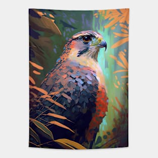 Falcon Bird Animal Portrait Painting Wildlife Outdoors Adventure Tapestry