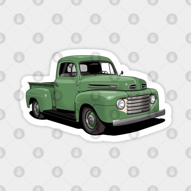 1950 Ford F1 Pickup Truck in light green Magnet by candcretro