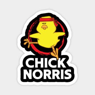 Funny Chick Norris Karate Chicken Magnet