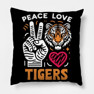 Peace Love Tigers - Design for Tiger Lovers Pillow