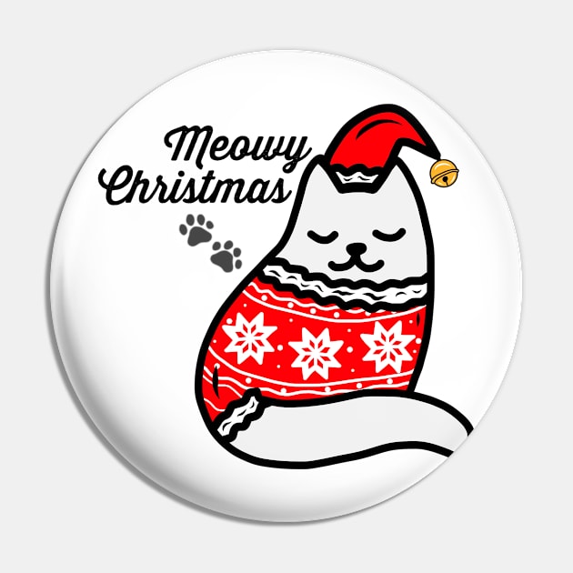 Meowy Christmas Cat Pin by faiiryliite