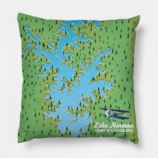 Lake Norman South Carolina retro map Pillow