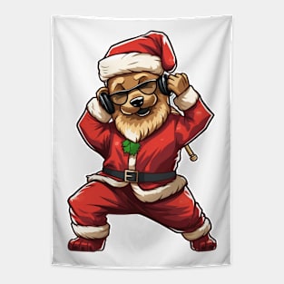 Cartoon Christmas Afghanistan Dog Dancing Tapestry