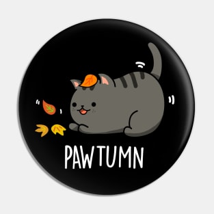 Pawtumn Cute Cat Autum Pun Pin