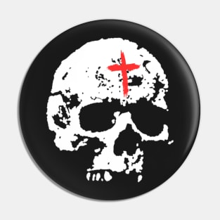 Hardcore Punk Eastern Orthodox Monk Skull Pin
