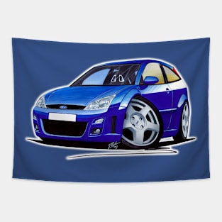 Ford Focus RS Blue Caricature Car Art Tapestry