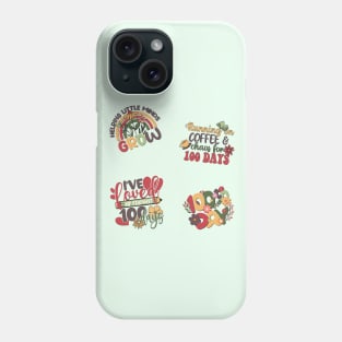 Colorful 100th Day Stickers Pack Phone Case