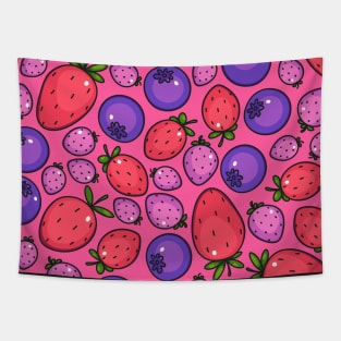 Extra fresh berries summer pink pattern Tapestry