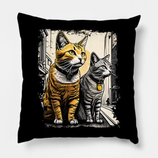 Funny Cat Support Your Local Street Cats Pillow